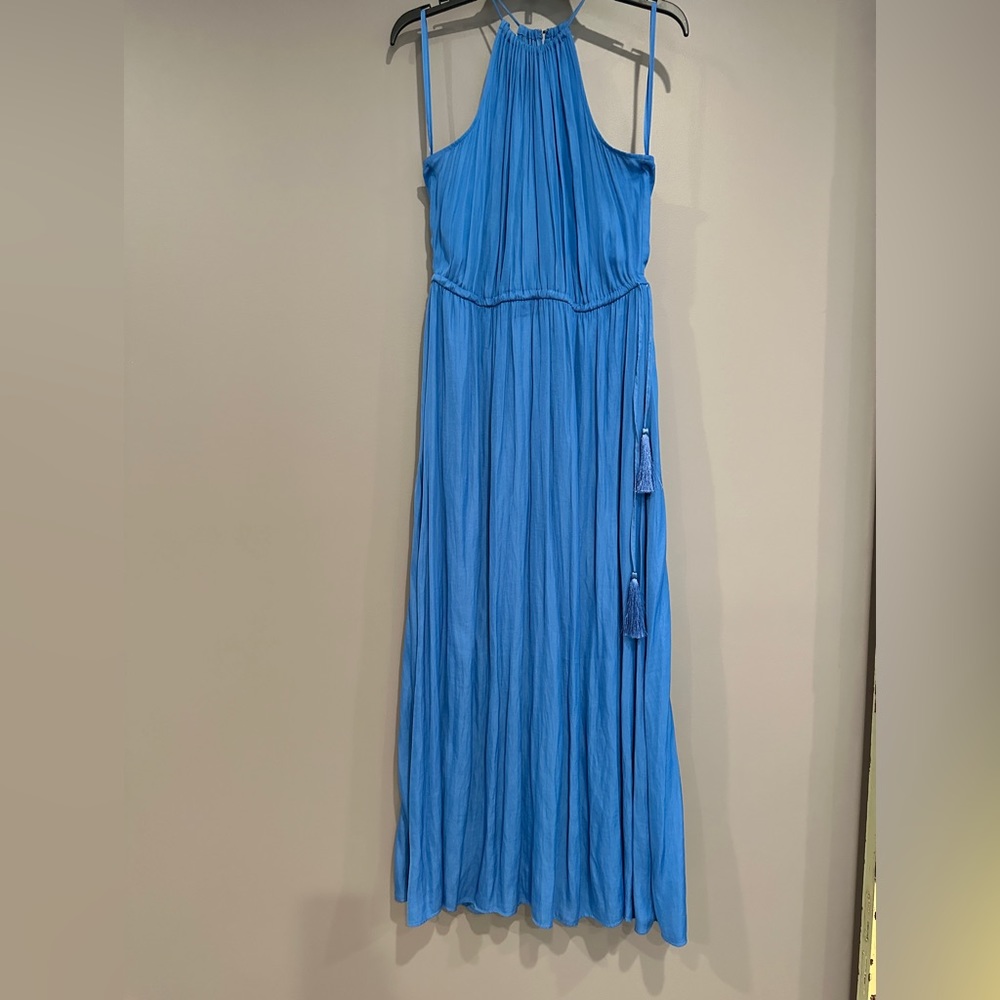 Cornflower Blue Silk dress with tie